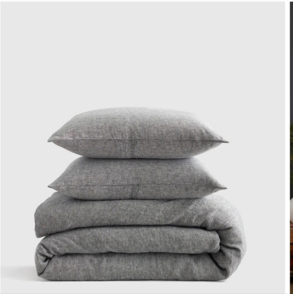 Brooklinen☆linen Duvet cover set in chambray charcoal - Picture 2 of 7
